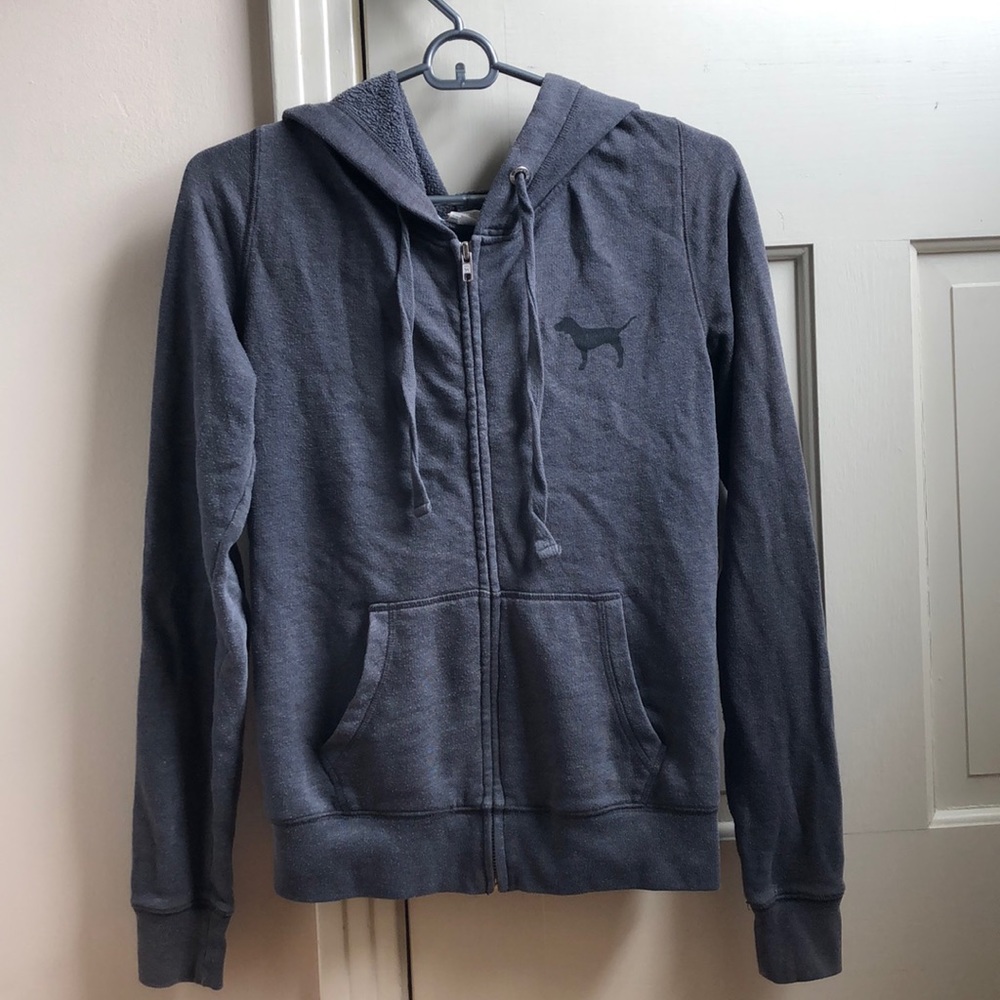 grey PINK zip up hoodie